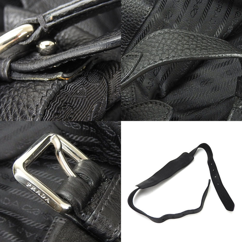 PRADA Black Leather Shoulder Bag - Picture 8 of 10